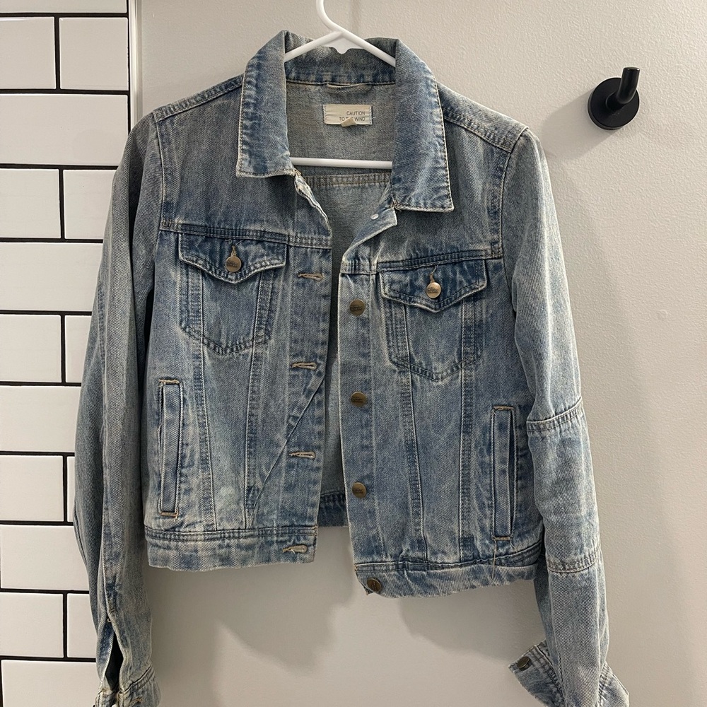 Caution To The Wind Light Blue Jean Jacket